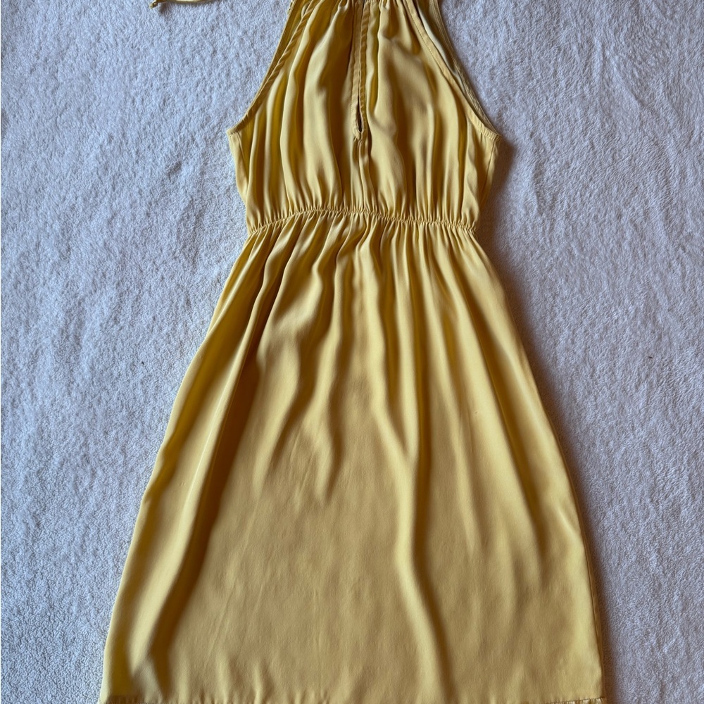 Elegant Yellow Satin Dress